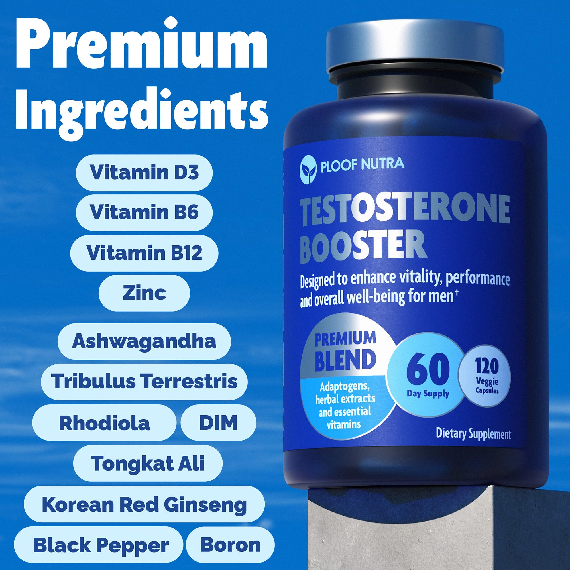 Brand packaging on display emphasizing lab-tested, premium quality.