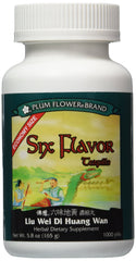 Plum Flower Six Flavor Rehmannia Pills bottle for daily balance and traditional wellness.
