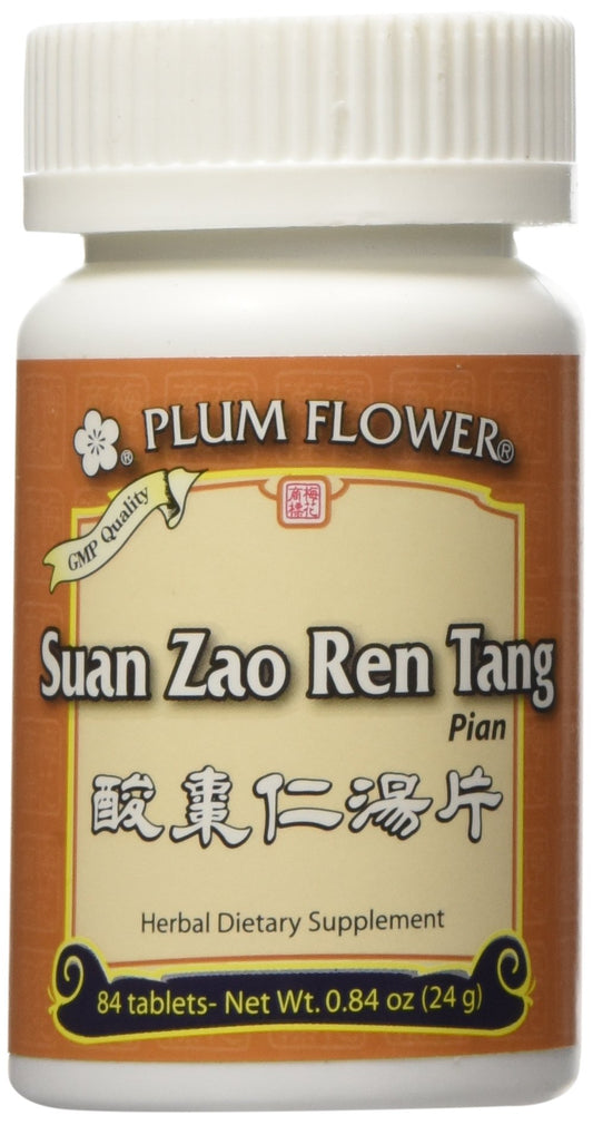 Plum Flowers Suan Zao Ren Tang tablets in bottle for daily calm support
