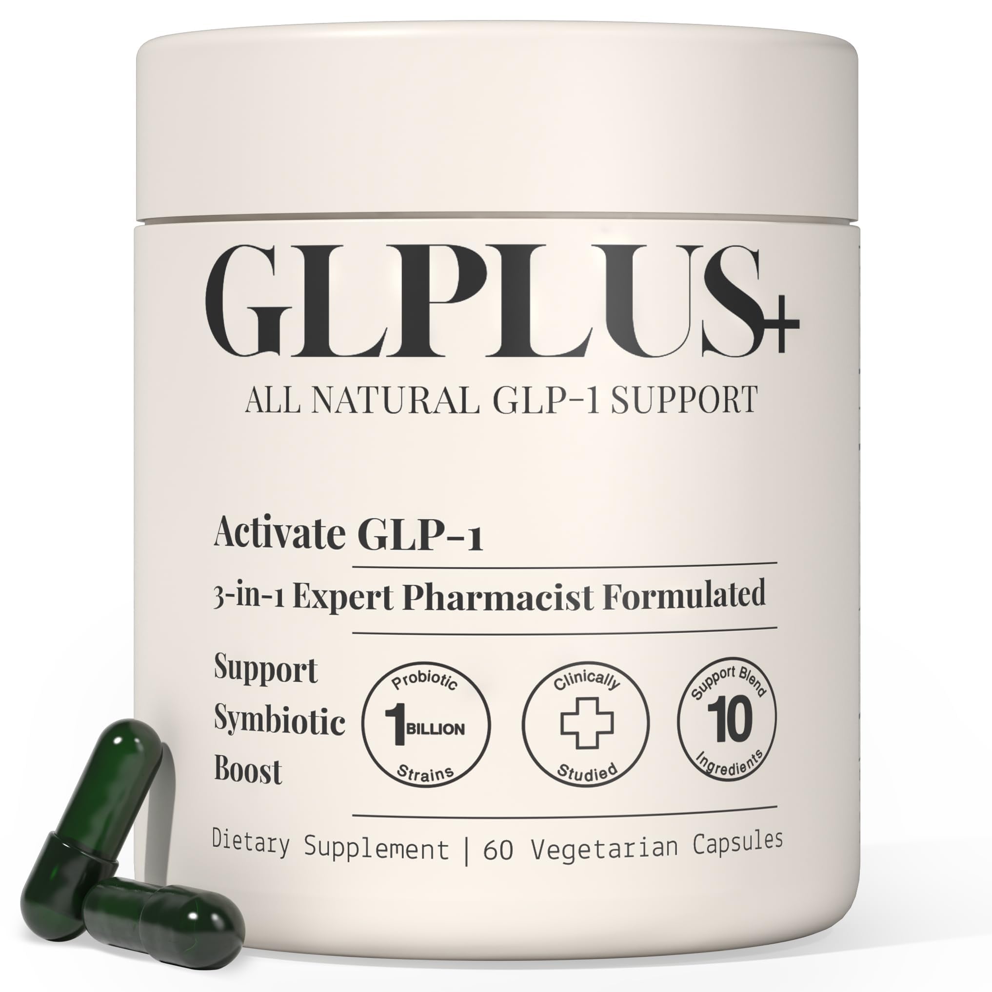 PlusPlus Ultra GLP1 bottle front view for convenient daily appetite support.