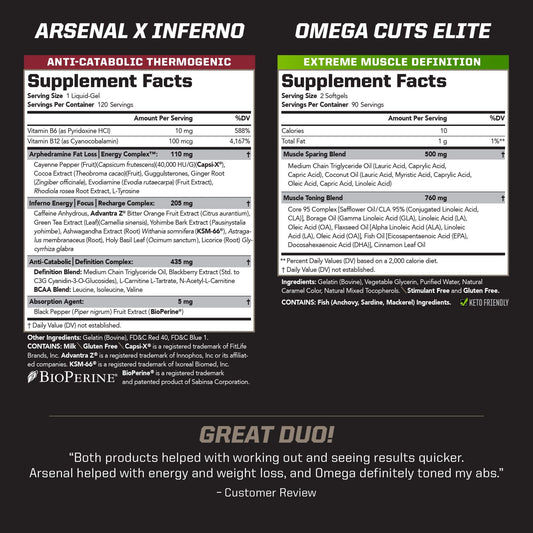 Close-up of PMD Arsenal X Inferno capsules for convenient fuel.