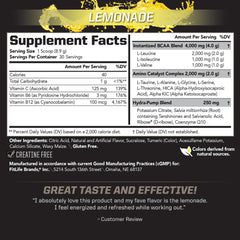 PMD BCAA Lemonade powder pour highlighting quick mixability for workouts