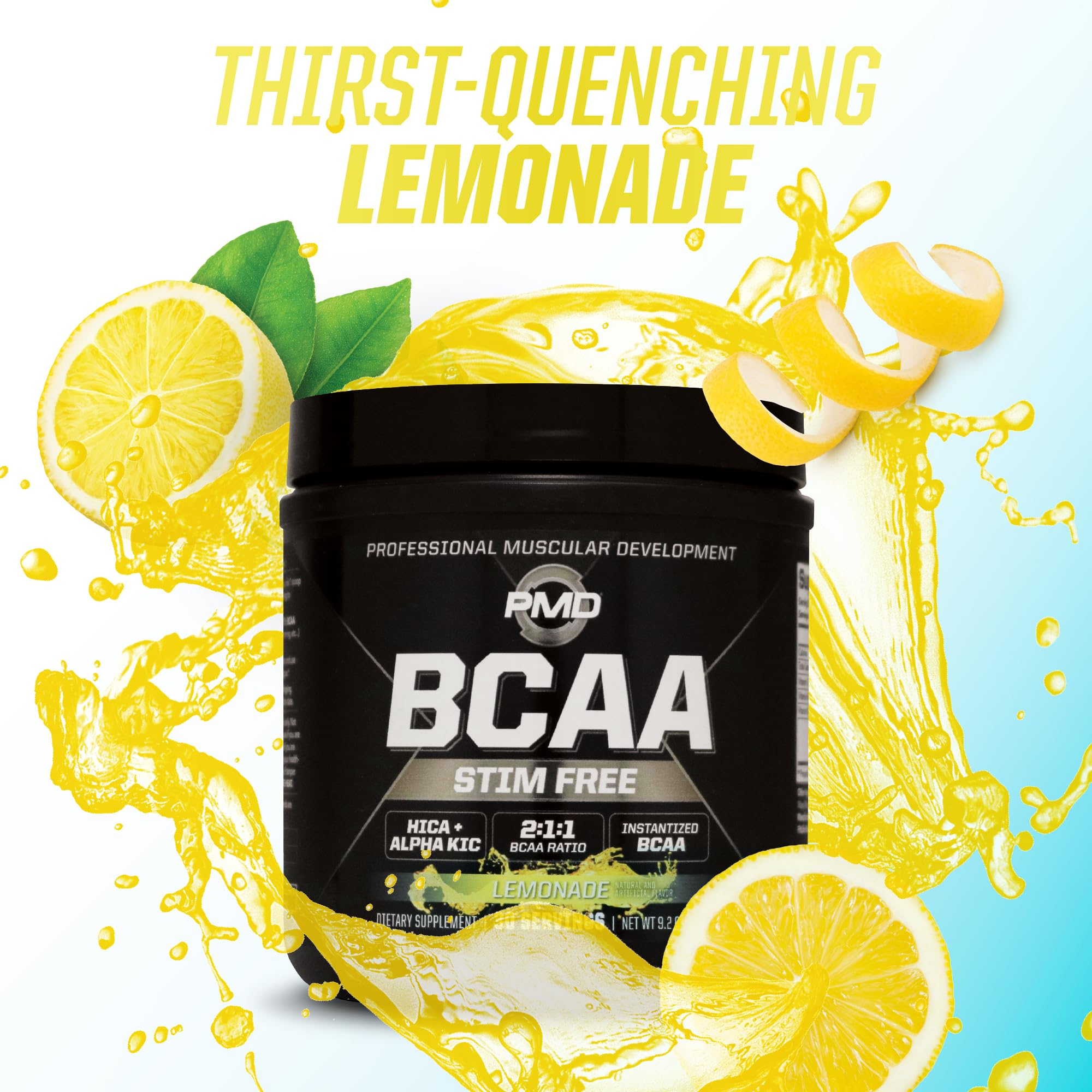 PMD BCAA Lemonade serving scoop showing precise dosage for sessions
