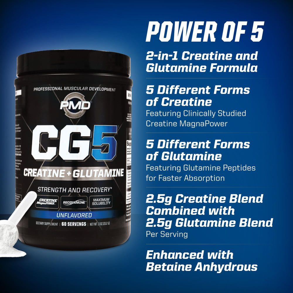 PMD CG5 MagnaPower creatine formulation on label supports uptake.