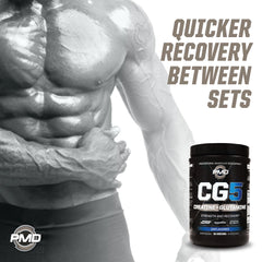 PMD CG5 athlete preparing shake with unflavored powder.