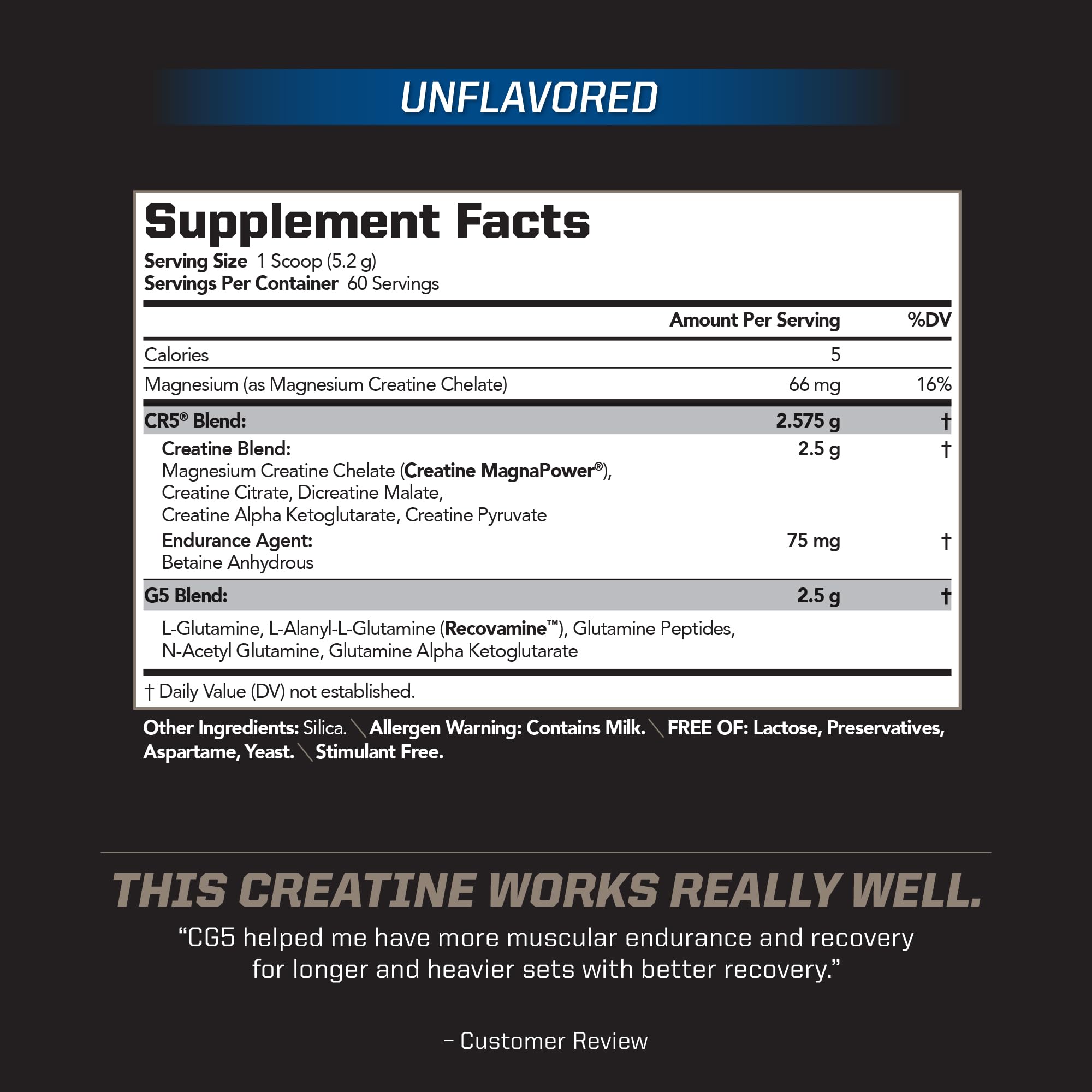 PMD CG5 unflavored powder package for easy pre-workout mixing.