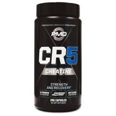 PMD CR5 Creatine bottle showing premium packaging for lean muscle support.