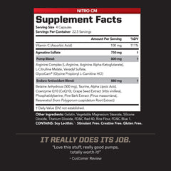 PMD Nitro CM bottle-back shows ingredients and usage guidance