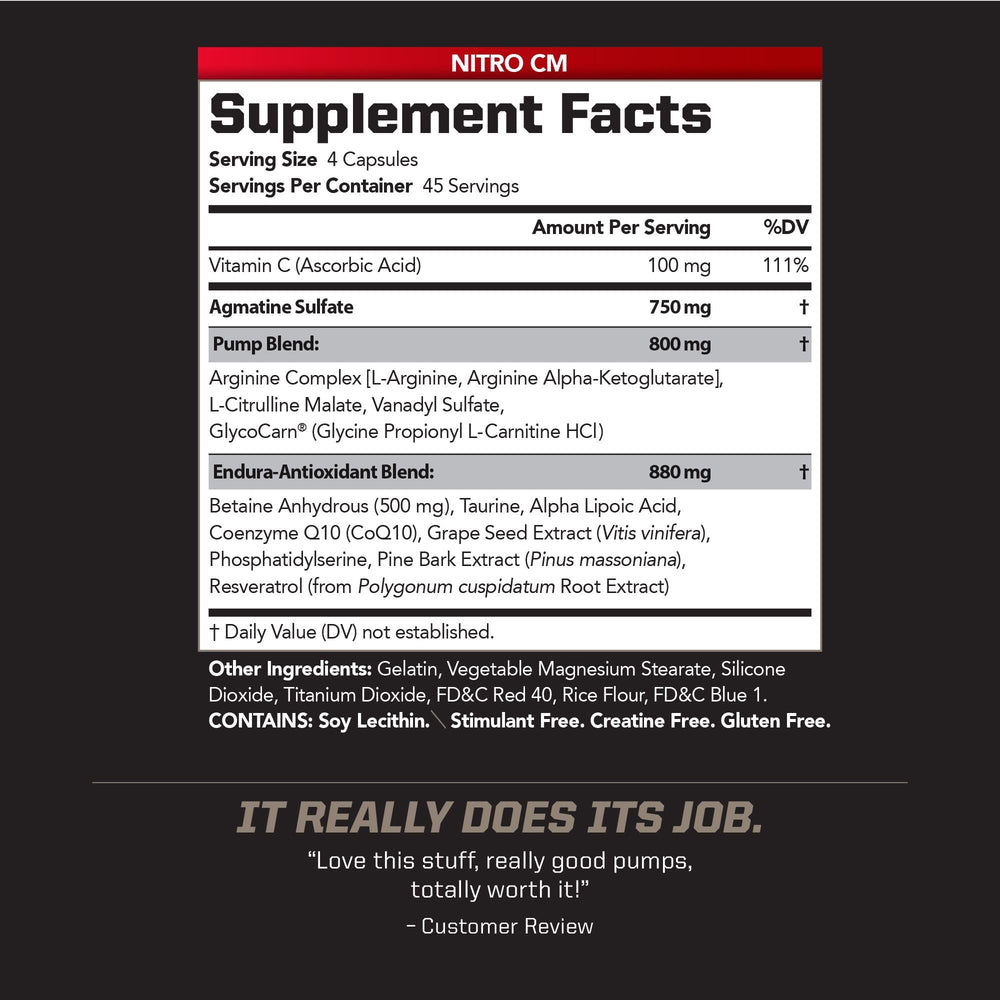 PMD Nitro CM capsules close-up, ready for quick pre-workout dosing.