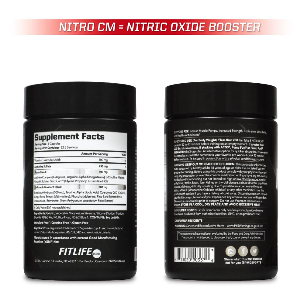 PMD Nitro CM open-bottle with sealed capsules for freshness