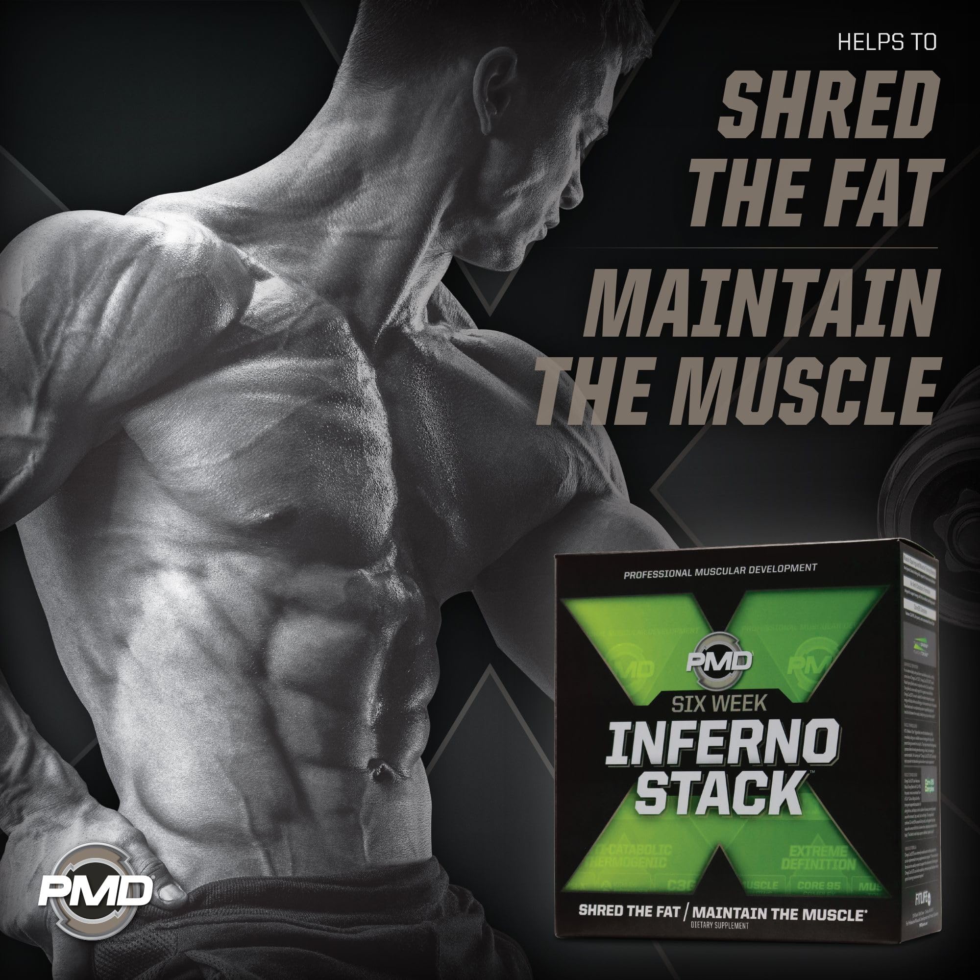 PMD Omega Cuts Elite bottle showing daily supplementation.