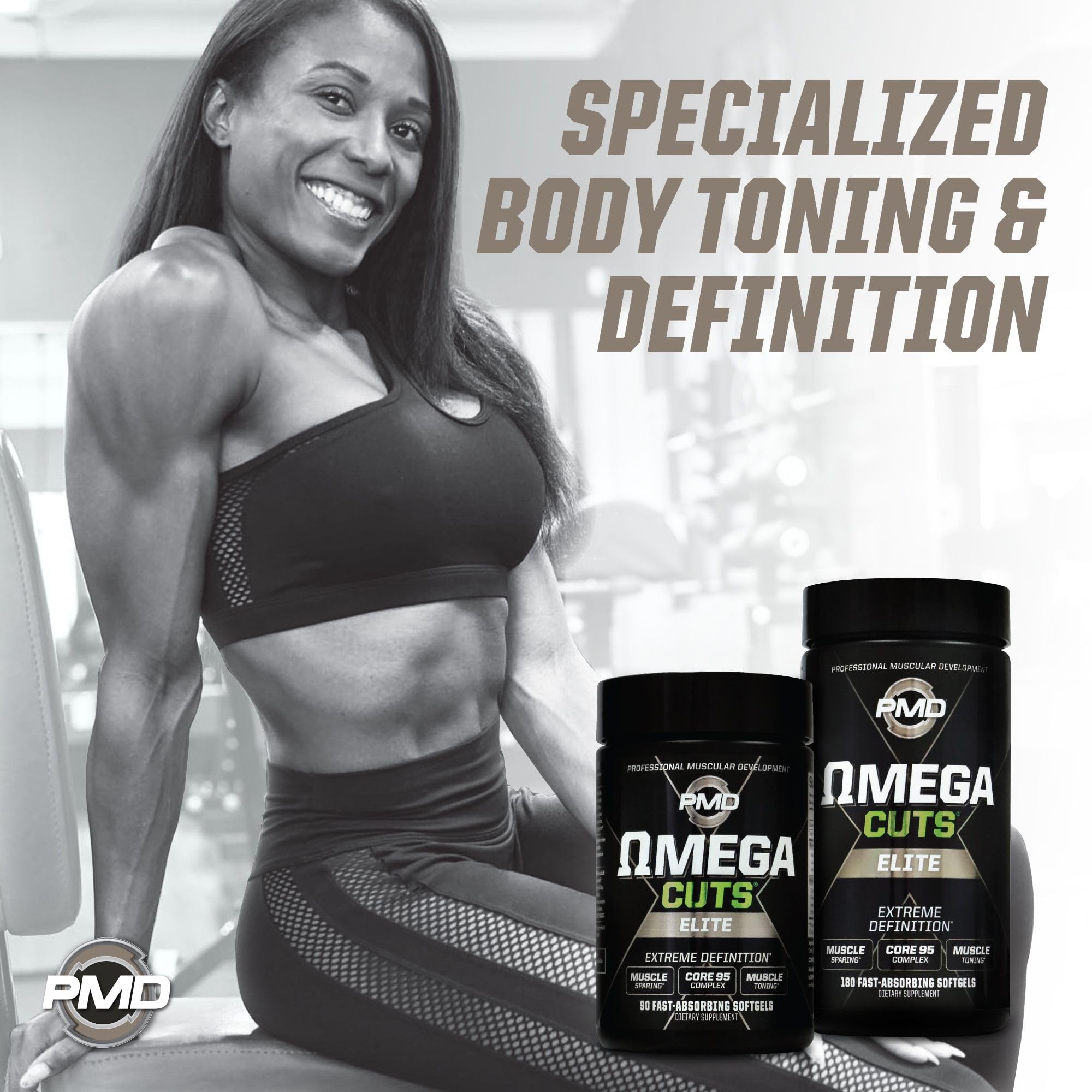 PMD Omega Cuts Elite MCT blend illustration shows energy support