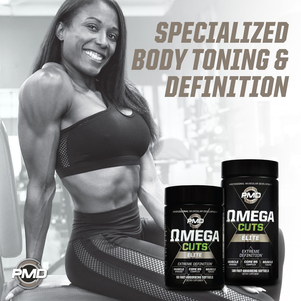 PMD Omega Cuts Elite MCT blend illustration shows energy support
