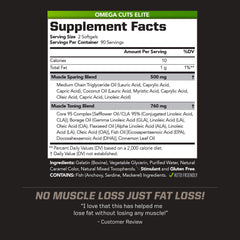 PMD Omega Cuts Elite softgels close-up emphasizes Core 95 CLA potency.