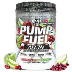 PMD Pump Fuel ALL IN bottle in Crushin’ Cranberry Apple flavor for energized workouts.