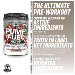 PMD Pump Fuel Insanity caffeine content detail for different stimulant levels.