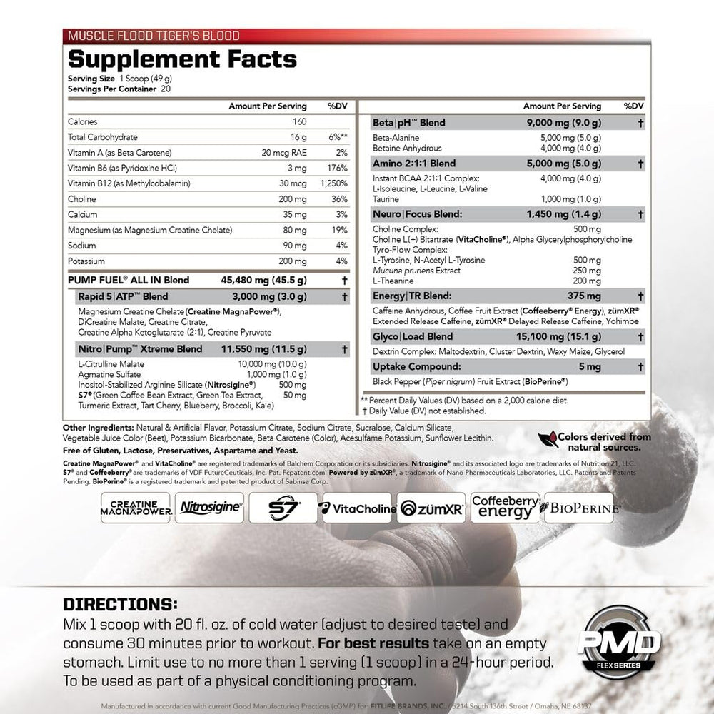 PMD Pump Fuel Insanity measuring scoop for precise pre-workout dosing.