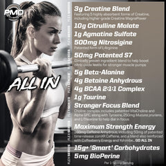 PMD Pump Fuel Insanity nutrition panel supports informed pre-workout choices.