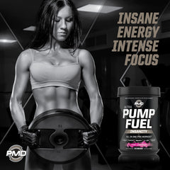 PMD Pump Fuel Ultra caffeine levels graphic, options for different tolerances.