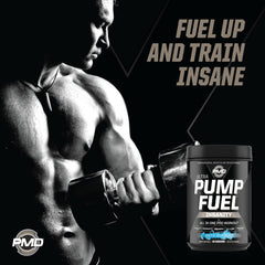 PMD Pump Fuel Ultra Insanity Arctic Blue Blast ingredient lineup close view