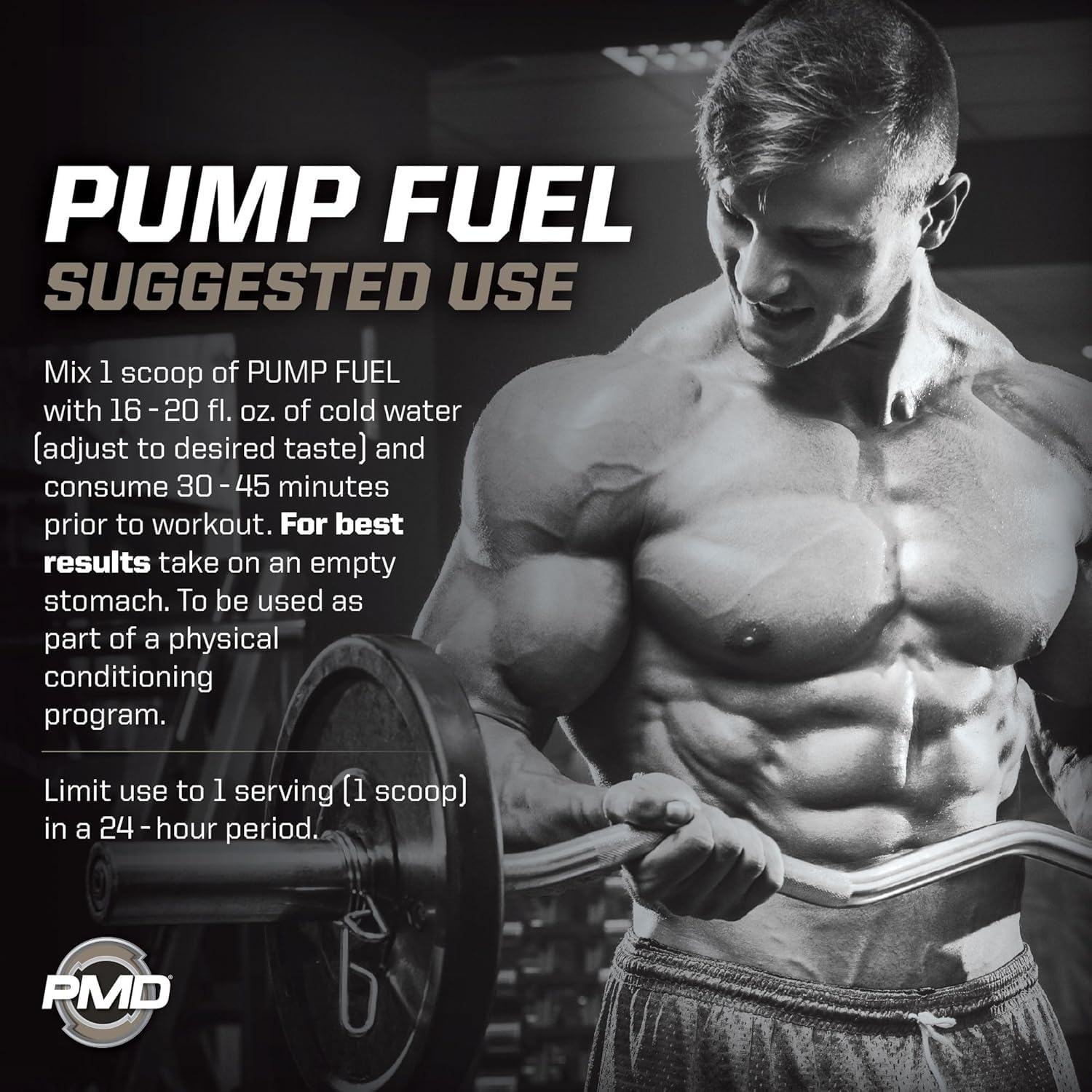 PMD Pump Fuel Ultra Insanity in gym scene suggesting focused energy