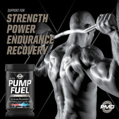 PMD Pump Fuel Ultra Insanity nootropic blend visual hints at focus during workouts.