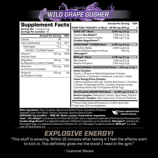 PMD Pump Fuel Ultra Insanity scoop showing precise serving for consistent dosing.