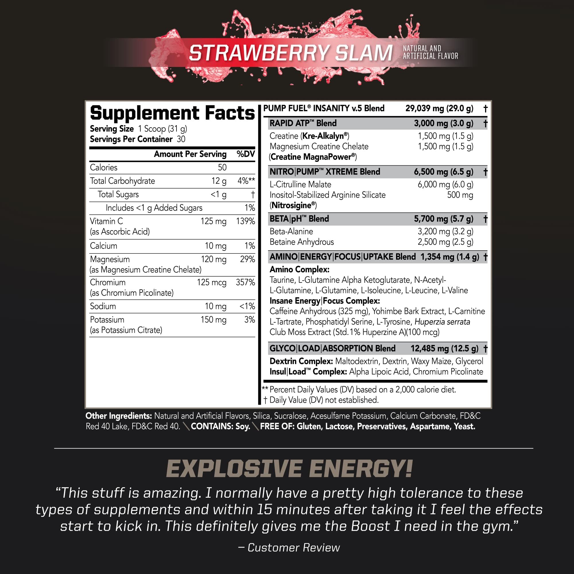 PMD Pump Fuel Ultra Insanity serving pour demonstrates quick-dissolving formula for intense training.