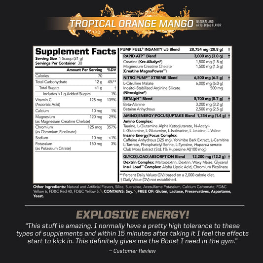 PMD Pump Fuel Ultra Insanity tub back label details for informed choices