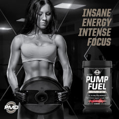 PMD Pump Fuel Ultra Island Punch shaker bottle ready for on-the-go energy during workouts.