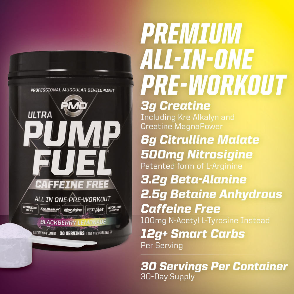 PMD Pump Fuel Ultra nutrition label shows clear dosing for trusted ingredients