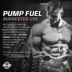 PMD Pump Fuel Ultra pink lemonade pour, ready-to-mix for quick energy.