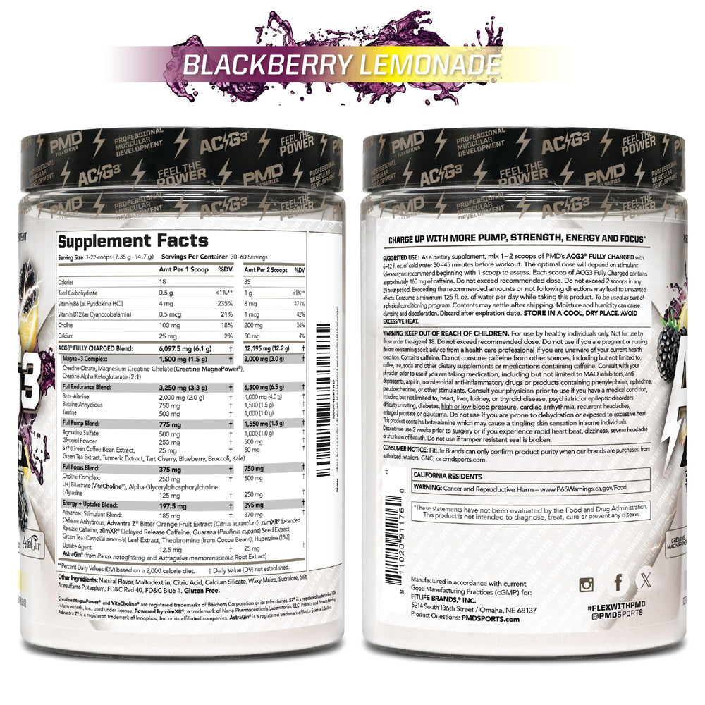 PMD ACG3 BlackBerry Lemonade flavor can energize training sessions.