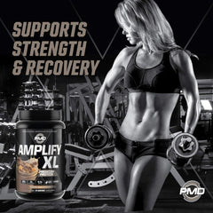 PMD Amplify XL hydro greens blend bottle highlighting added greens and nutrients.