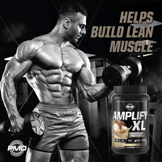 PMD Amplify XL ingredients label emphasizes digestive enzymes and greens blend.