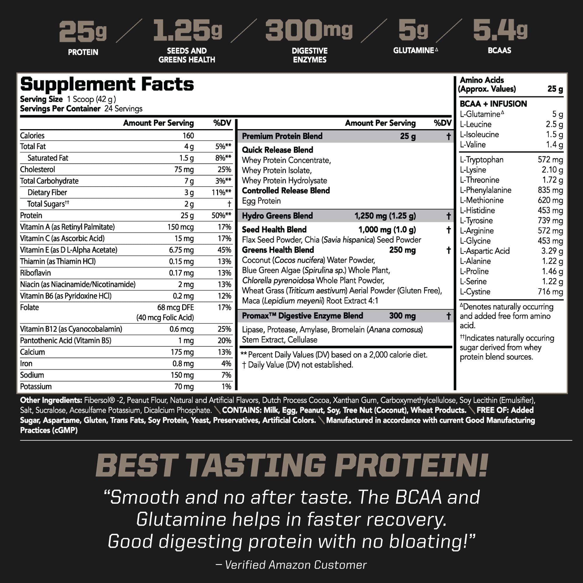 PMD Amplify XL scoop of Peanut Butter Cup powder ready to mix.
