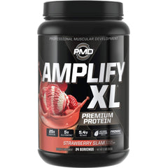 PMD Amplify XL Strawberry Slam bottle for convenient post-workout fueling.
