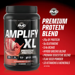PMD Amplify XL Strawberry Slam digestive enzymes aid comfortable digestion.