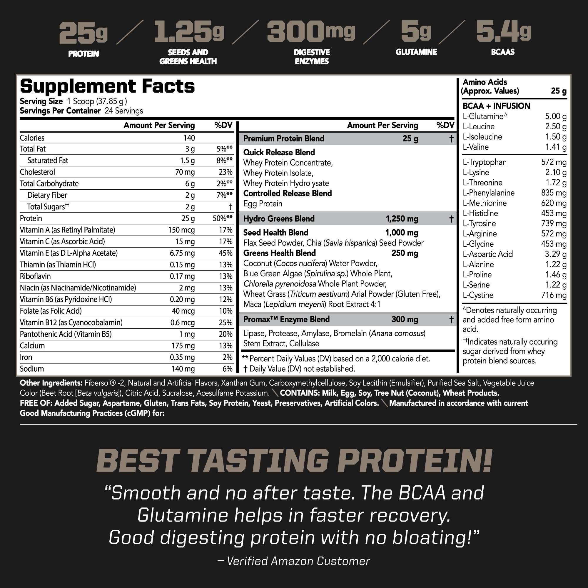 PMD Amplify XL Strawberry Slam tub shows high-grade whey and greens blend.