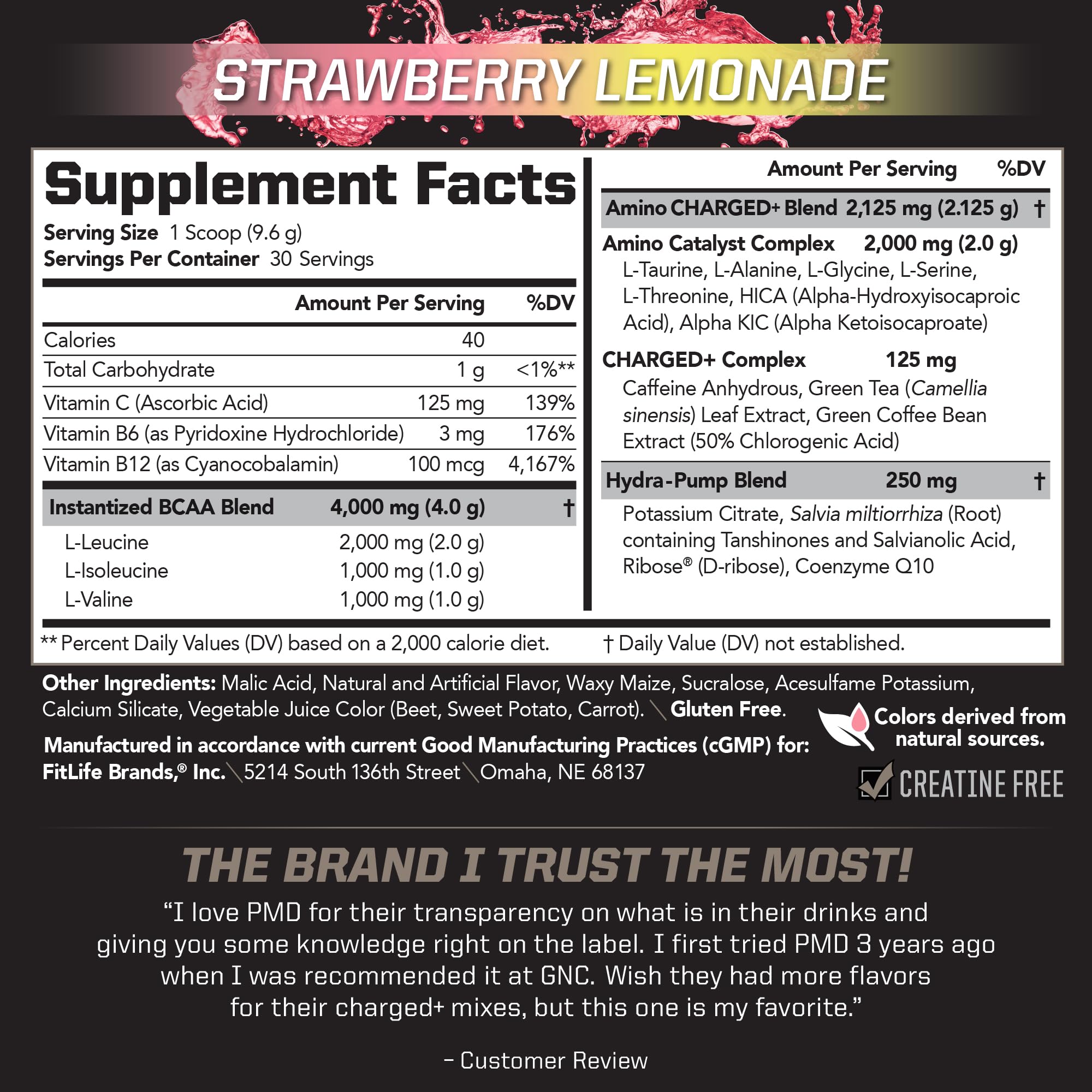 PMD Sports BCAA Charged scoop for precise workout mixing.