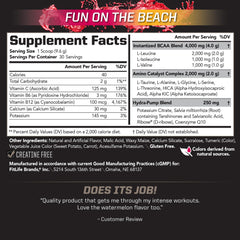 PMD Sports BCAA Stim-Free powder scoop ready for mixing with water