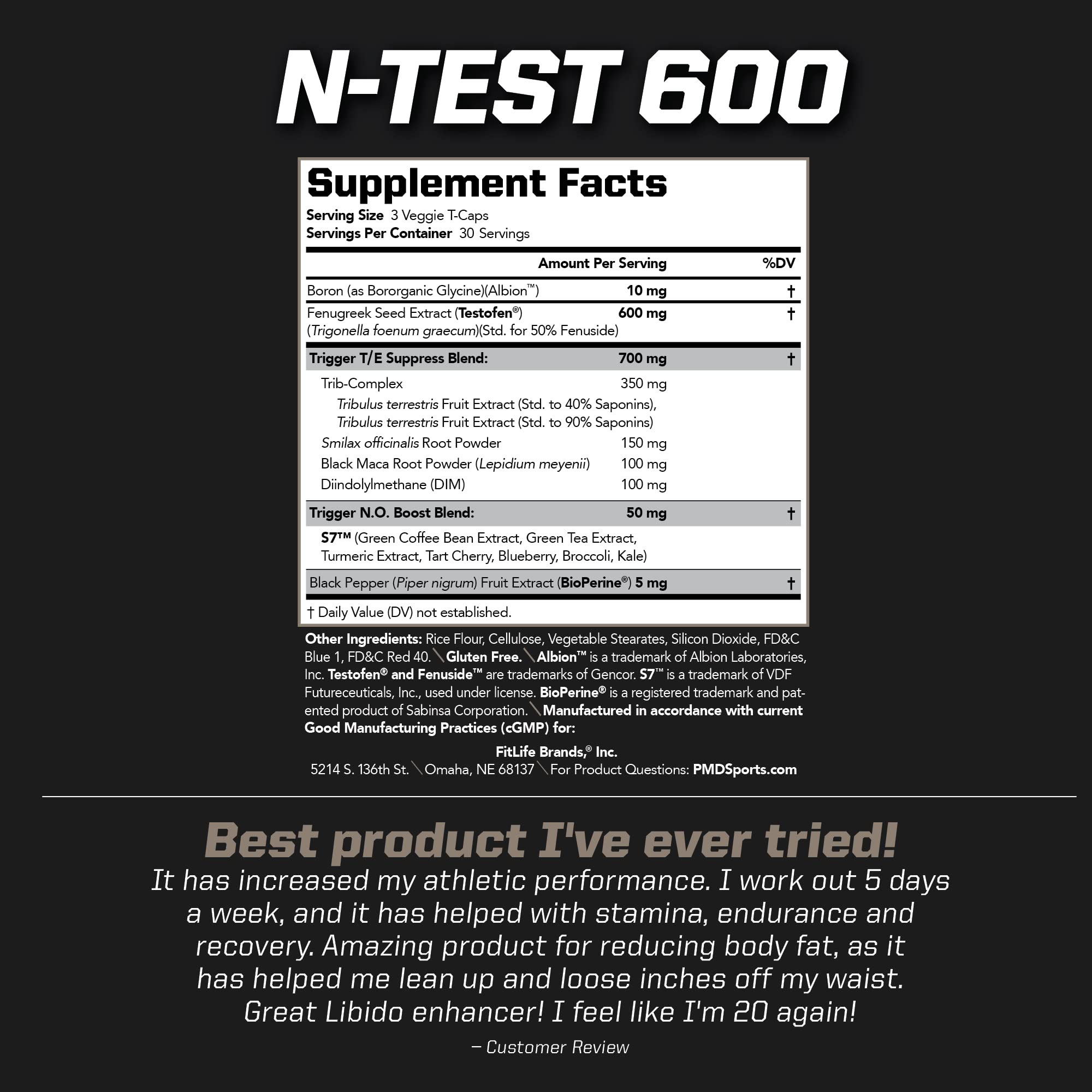 PMD N-Test 600 capsules count display for portion awareness.