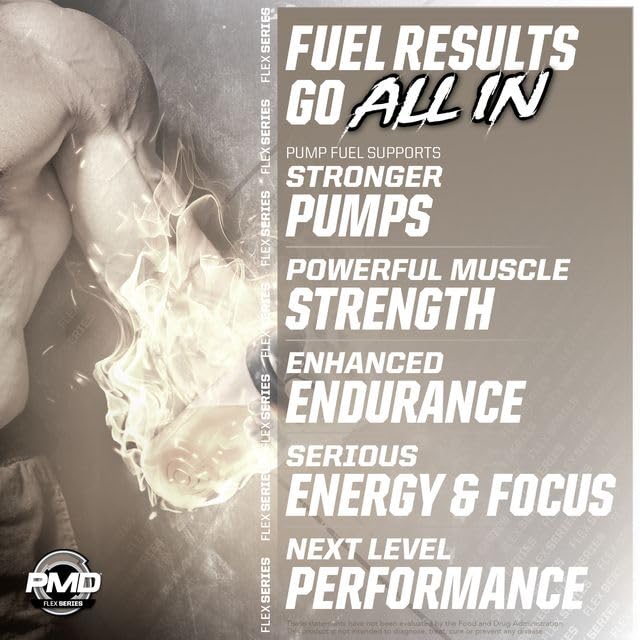 PMD Pump Fuel All In packaging art highlights premium ingredients and truth-in-label promise.