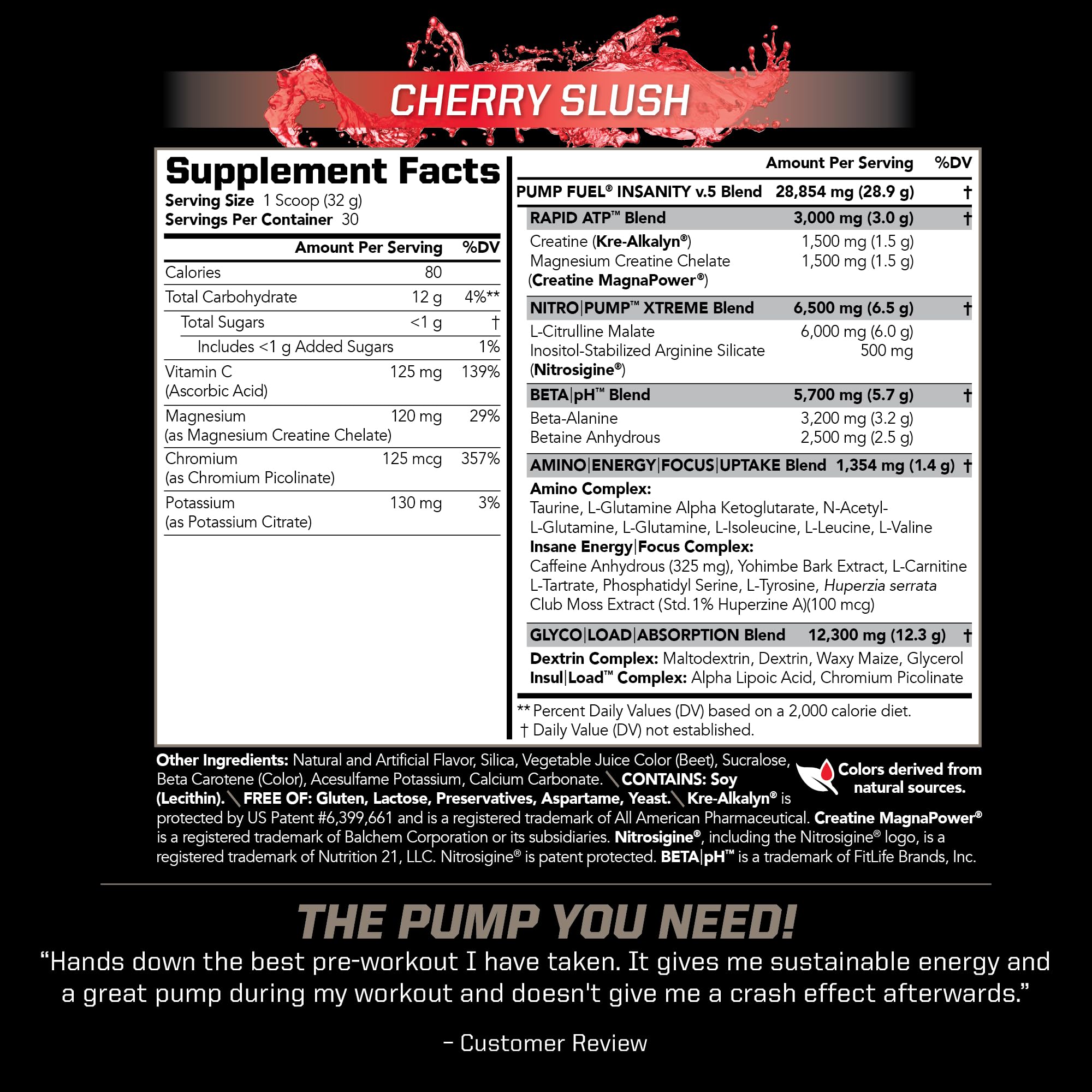 PMD Pump Fuel cherry slush powder in scoop supports quick pre-workout focus