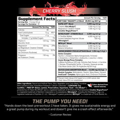 PMD Pump Fuel cherry slush powder in scoop supports quick pre-workout focus