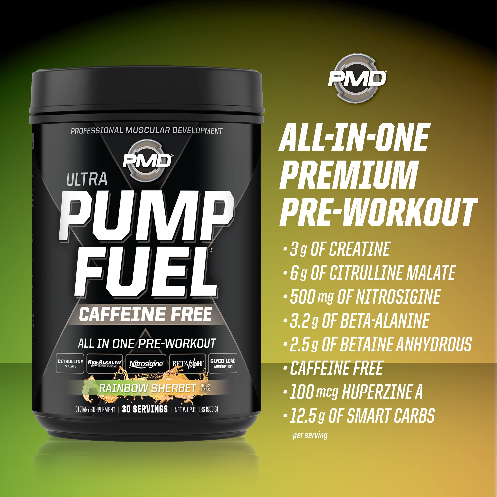 PMD Sports Pump Fuel Ultra Caffeine Free 30-serving pack for extended training use