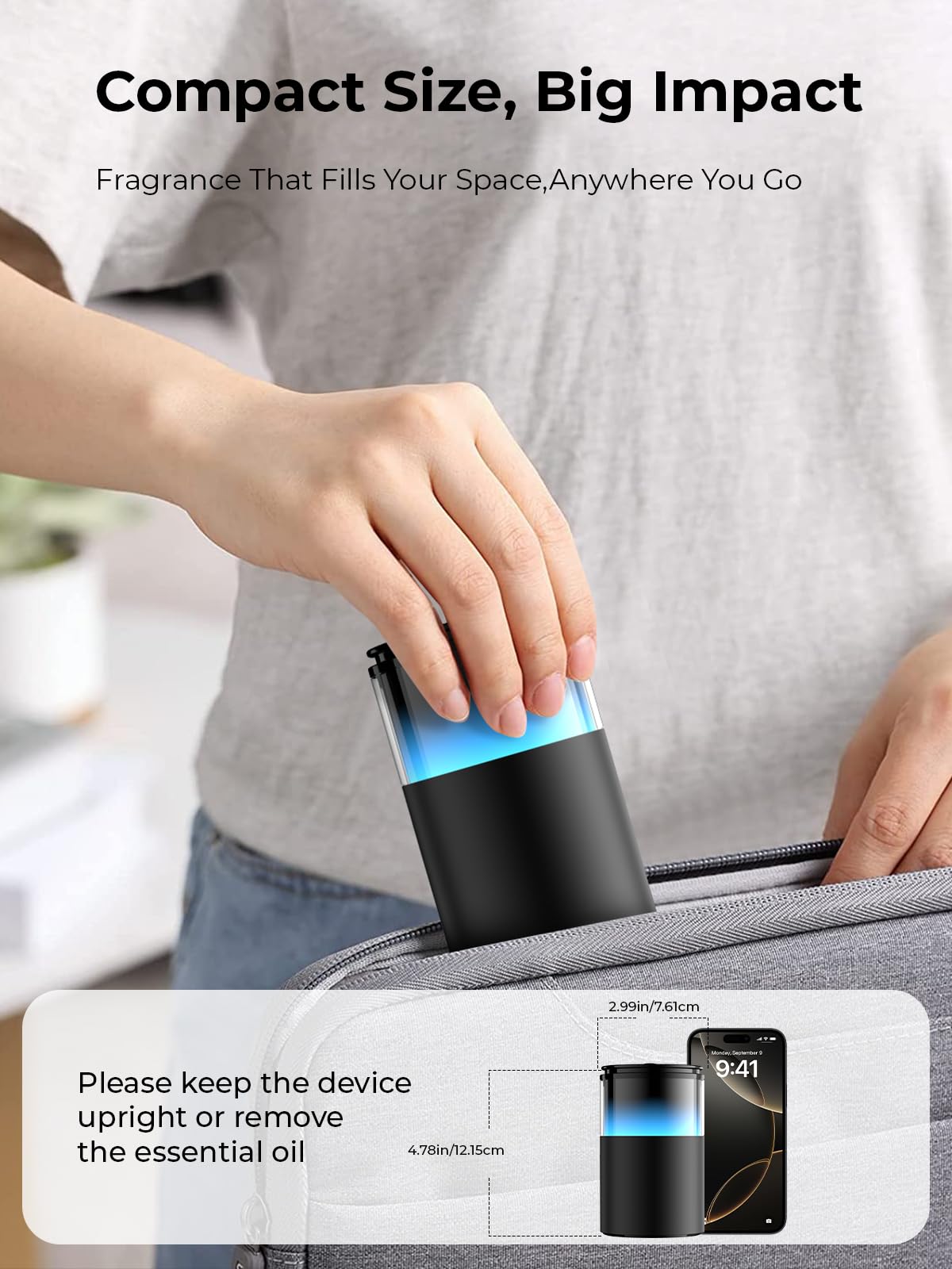 Pmsusoow diffuser in car cup holder for travel aroma