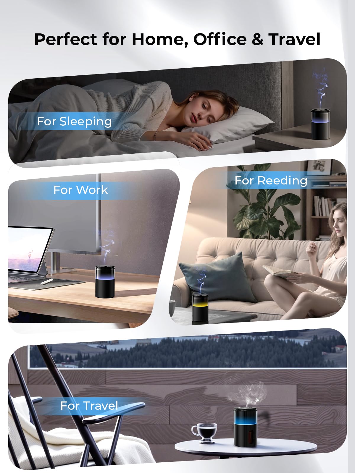 Pmsusoow diffuser charging via USB-C for fast recharge