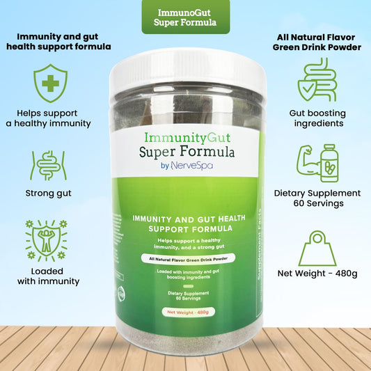 PMT Medical ImmunoGut packaging shows vitamin D and zinc benefits.