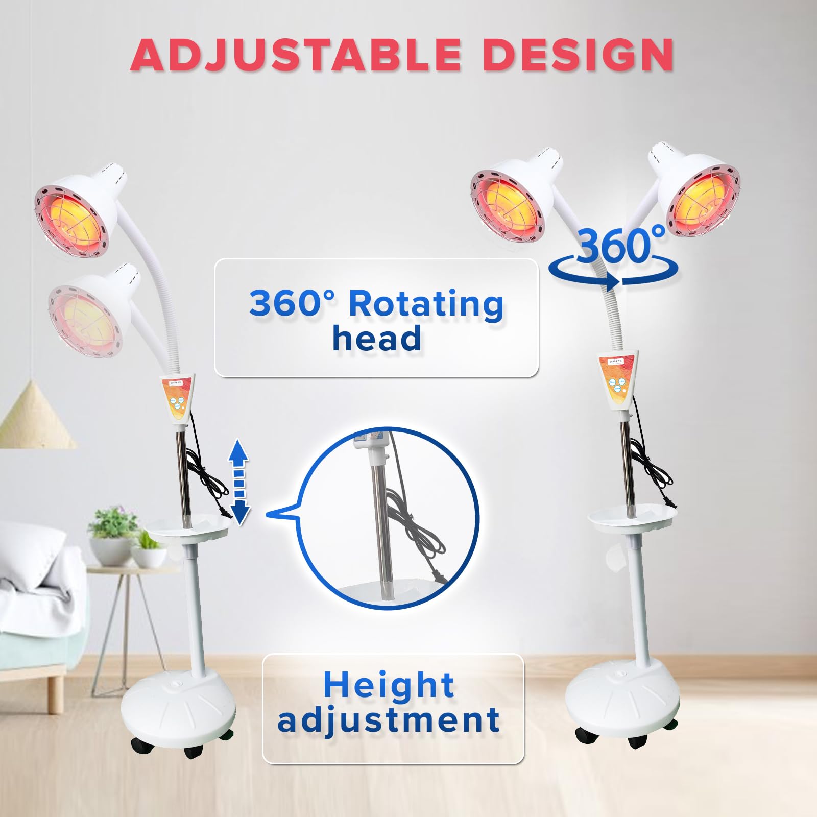 PMT Medical Infarex stand height adjustment for easy positioning